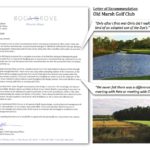Old Marsh Golf Club Letter of Reference