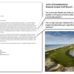 Kiawah Island Letter of Reference
